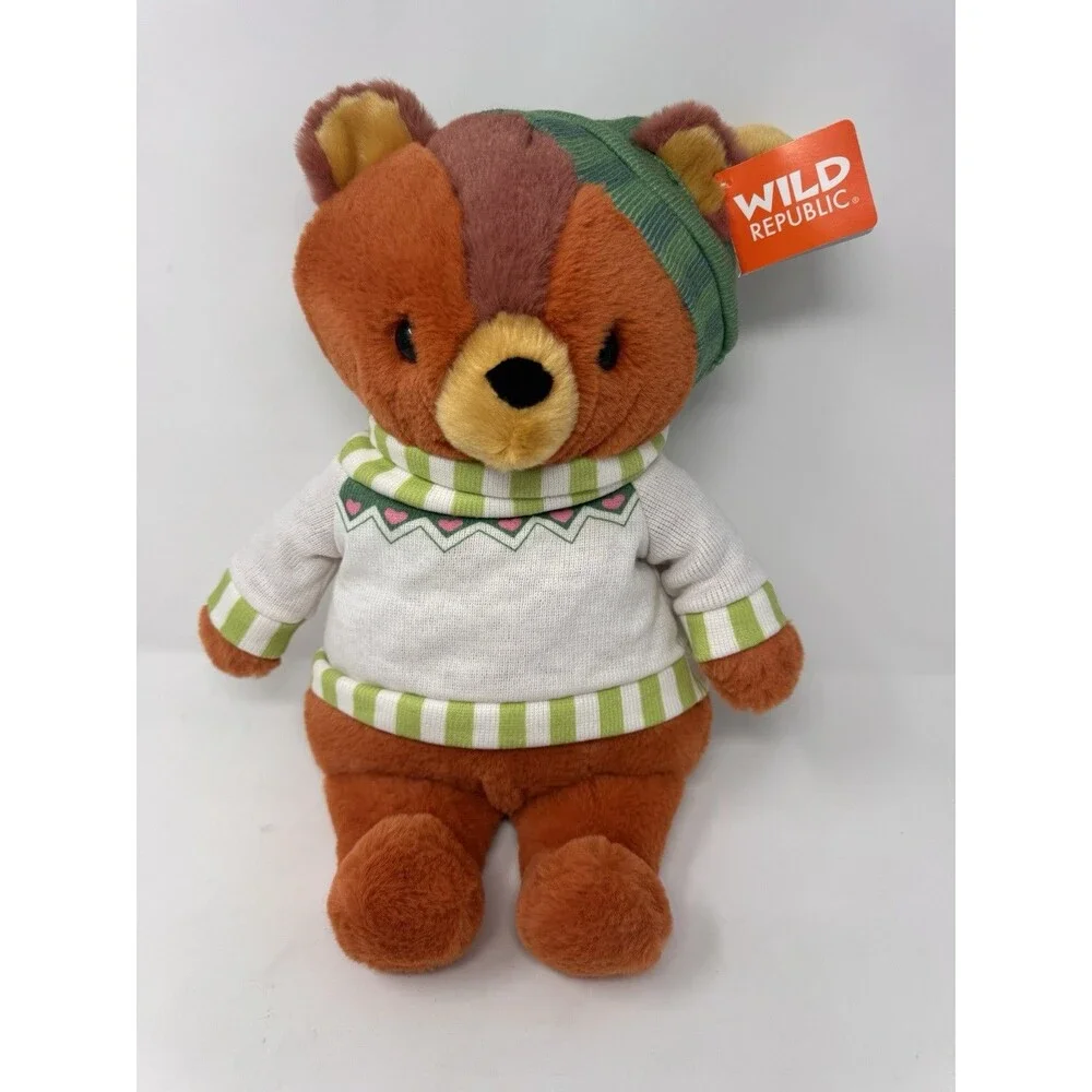 Wild Republic Holiday Bear 14” Plush Eco Friendly Stuffed Animal New w/ Tags NWT